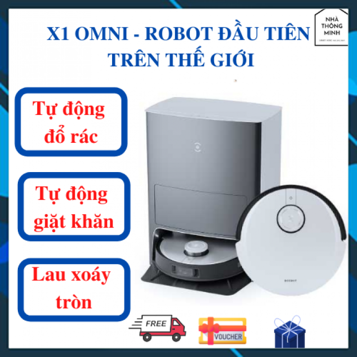 Robot hút bụi lau nhà ecovacs deebot x1 omni - robot tự động giặt khăn, tự động đổ rác