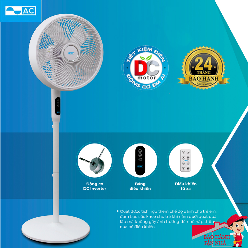Quạt đứng ac asf01d145, công suất 16w, động cơ dc inverter