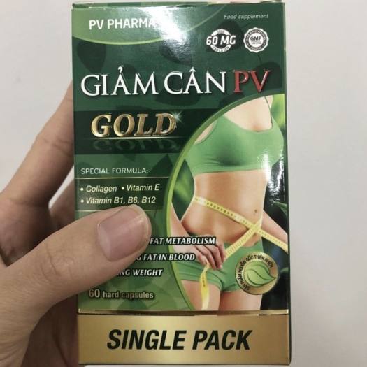 Viên Uống Giảm Cân Pv Gold hỗ trợ giảm cân hiệu quả Dược Phúc Vinh 60 Viên