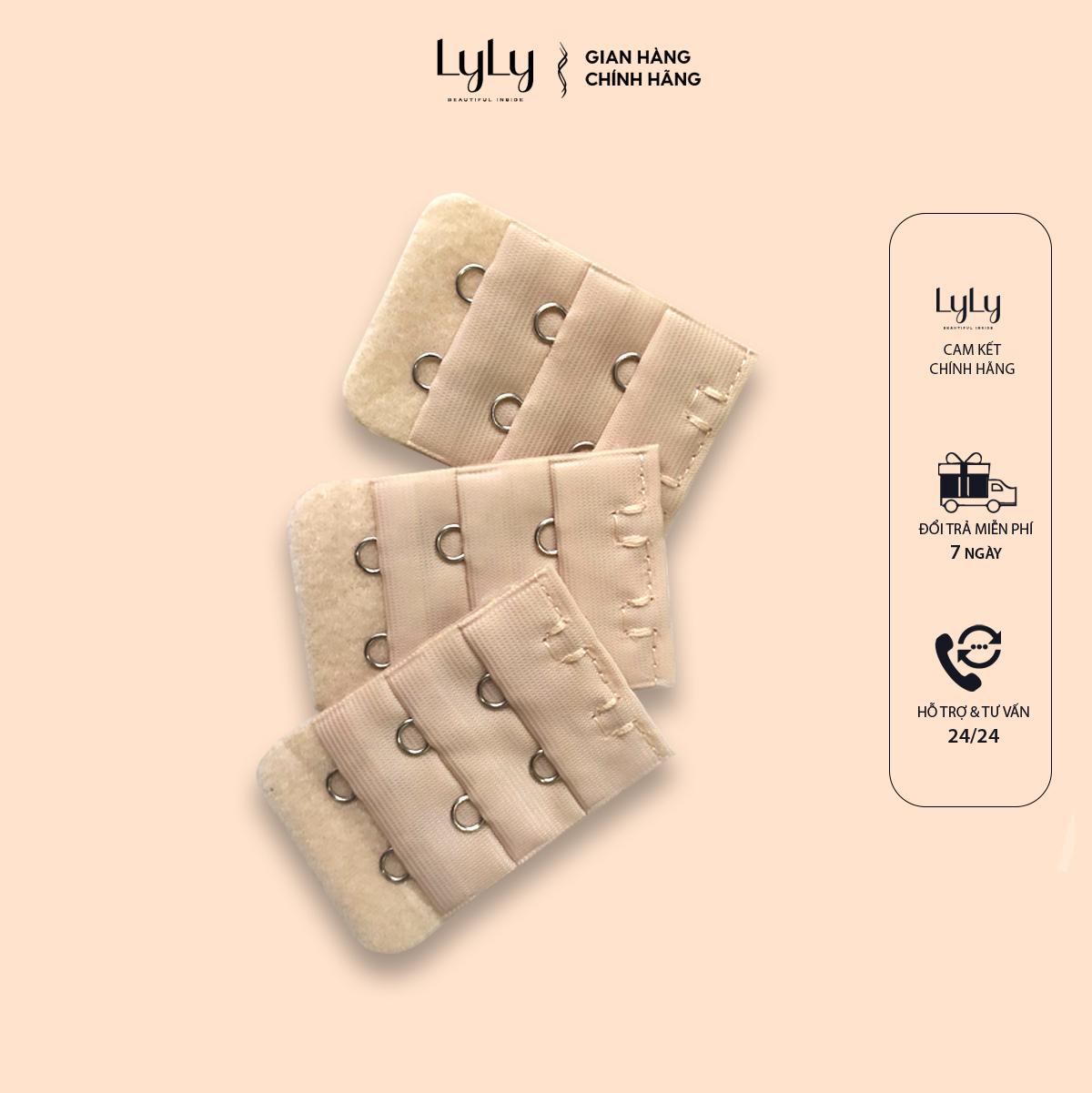 Miếng dây nối lưng áo ngực loại cao cấp gia tăng độ co giãn, chống rỉ sét, Móc nối dây áo ngực không dây, áo lót nữ