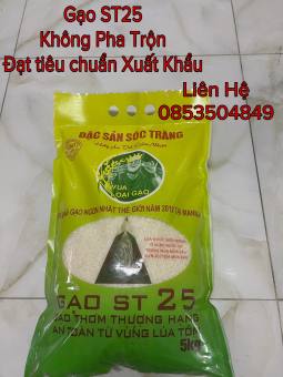 Gạo ST25 - Túi 5kg Thượng Hạng Đặc Sản Sóc Trăng
