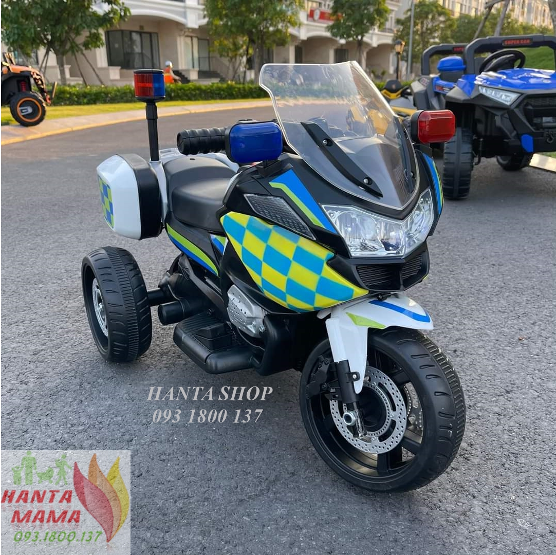 Xe moto điện cảnh sát, xe máy cảnh sát cho bé