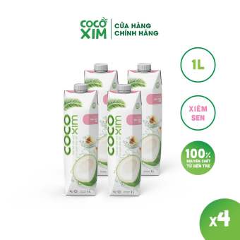 Combo 4 Hộp nước dừa xiêm sen Cocoxim 1000ml/hộp