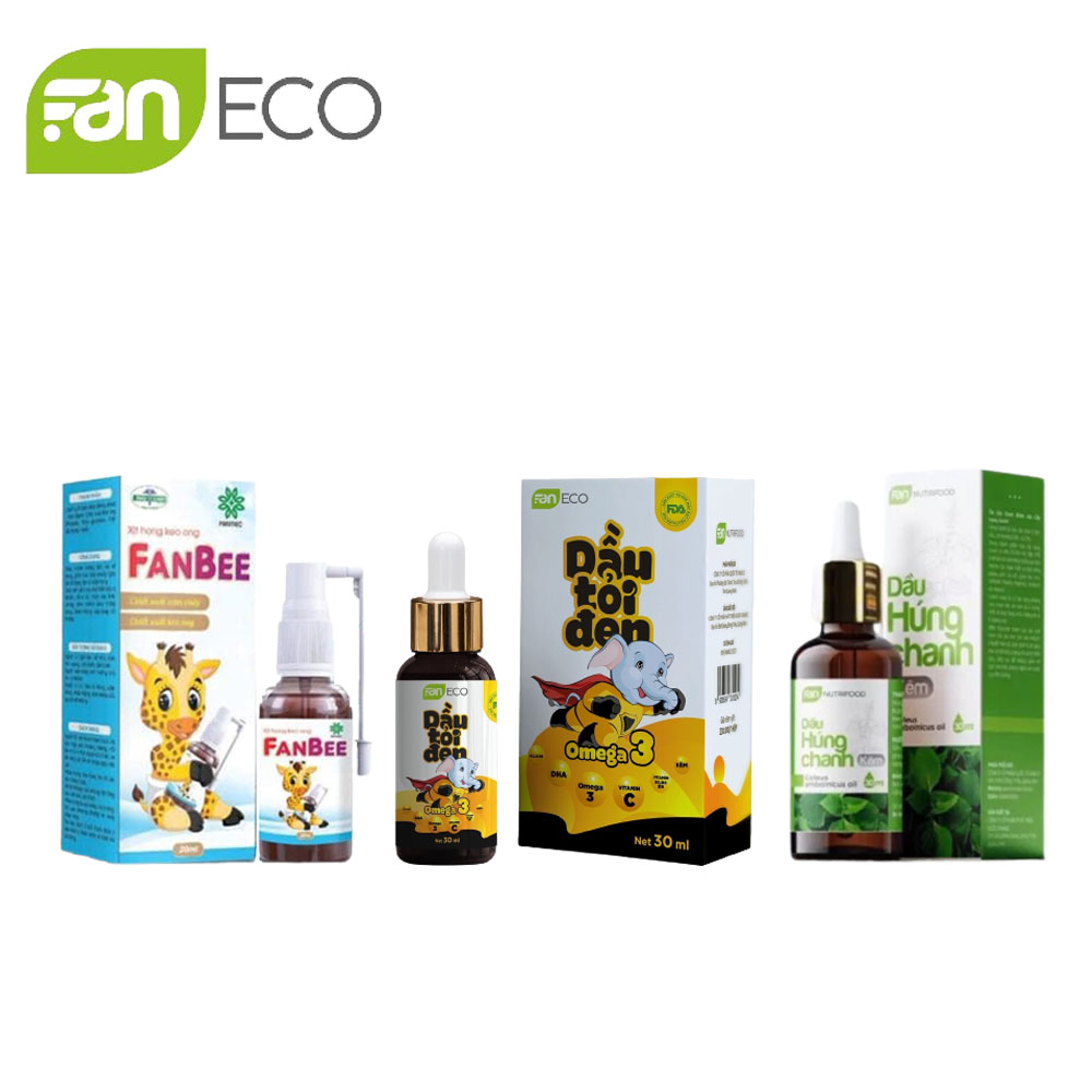 Combo dầu tỏi đen + dầu húng chanh + xịt họng fanbee