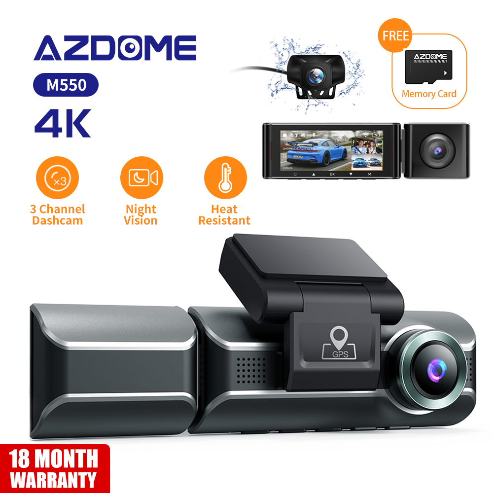 LINGDU LD01 4K Dash Cam Front and Rear with 64GB SD Card, Built-in 5GH
