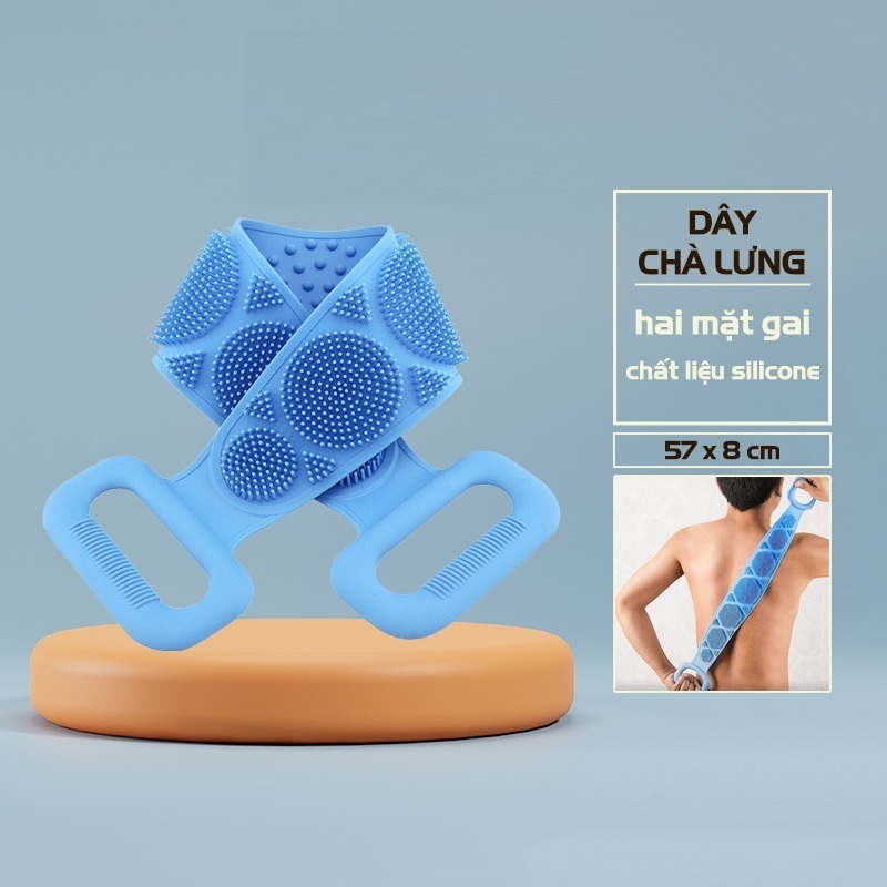 Dây tắm sắc màu siêu sạch dễ dàng massage không gây kích ứng da - dây chà lưng silicon, dây đeo làm sạch tế bào chết, đai cọ tắm silicon