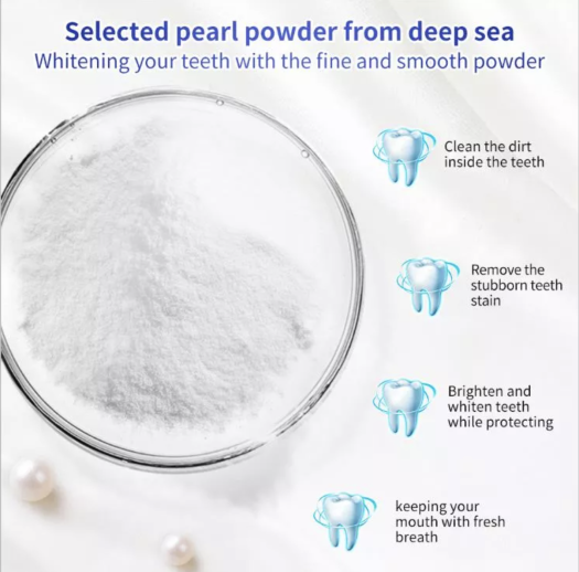 BREYLEE Bột Tẩy Trắng Răng Kem Đánh Răng Nha Khoa Dụng Cụ Răng Trắng Sạch Vệ Sinh Răng Miệng Bàn Chải Đánh Răng Gel Loại Bỏ Mảng Bám Vết Bẩn Teeth Whitening White Pearl Powder 30G