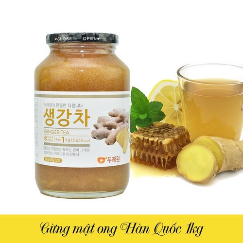 Gừng Mật Ong Honey Ginger Tea Hàn Quốc, Hũ 1kg- giảm ho hiệu quả