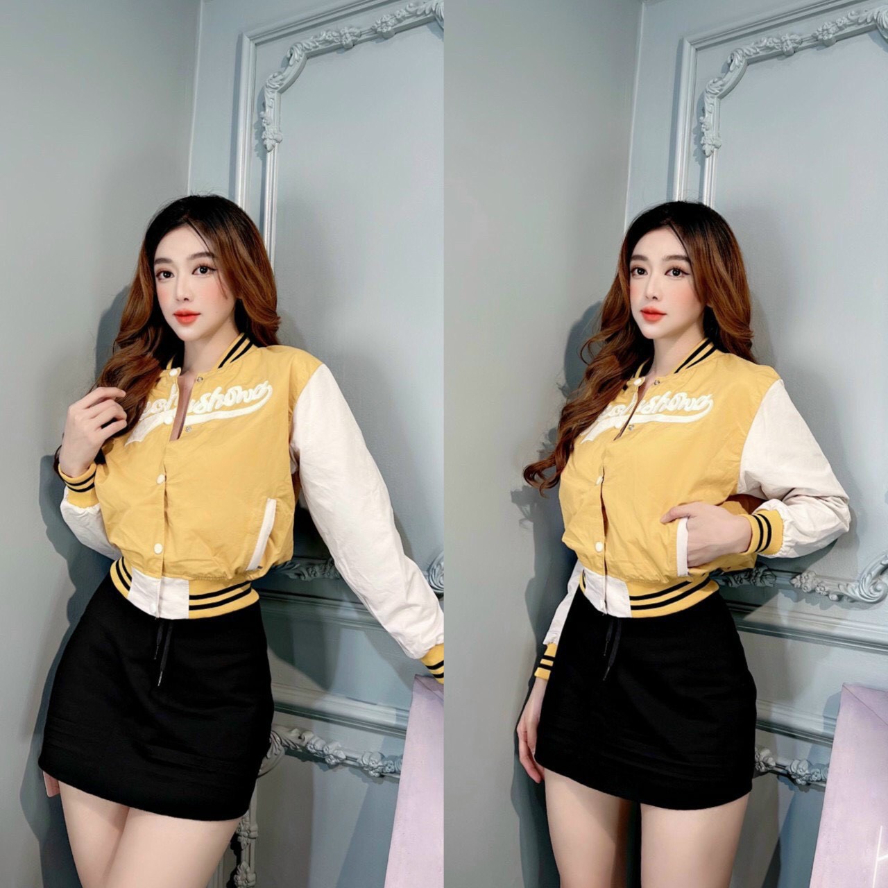 Áo khoác dù nữ unisex - áo khoác dù bomber nữ thiết kế chữ in cá tính thời thượng