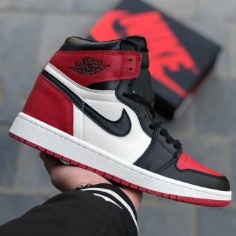 Giày Thể Thao Jordan 1 Bred toe ( JD1 đỏ đen cao cổ)