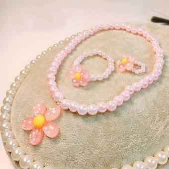 Set 3 Vòng cổ Mặt Hello Kitty Đính Ngọc Trai Cho Bé Gái