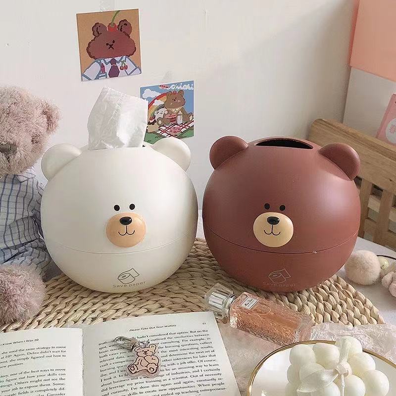 Hộp đựng khăn giấy hình gấu, heo con đáng yêu phong cách dễ thương. hộp khăn giấy rút - tiện lợi.