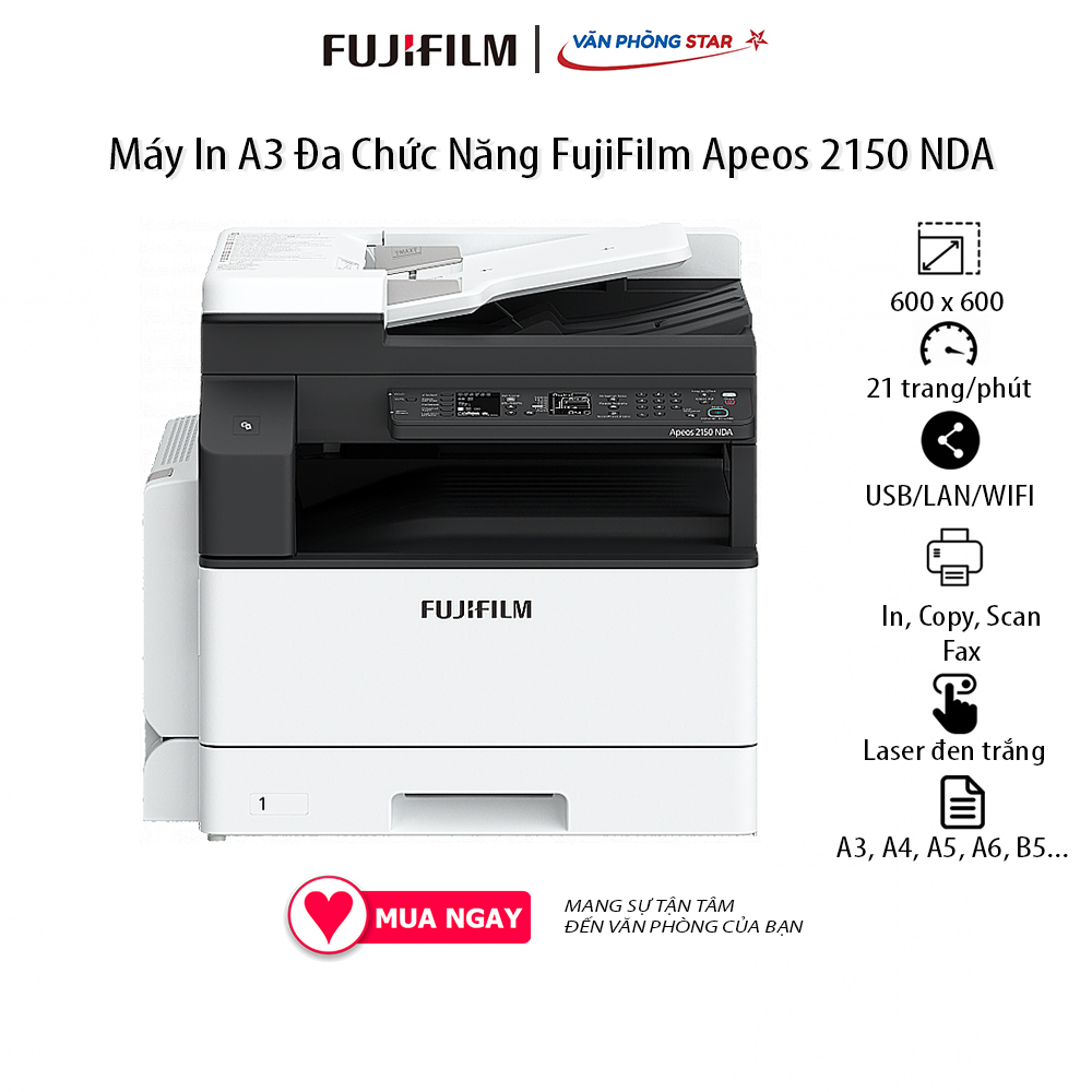 Máy in A3 đa chức năng in copy scan màu FujiFilm Apeos 2150NDA tốc độ in