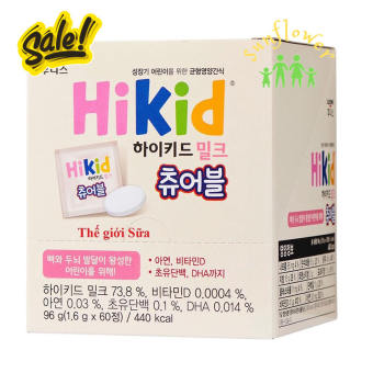 Sữa Hikid Milk dạng viên kẹo dành cho bé trên 3 tuổi Hàn Quốc hộp 60 viên Tăng chiều cao cho bé