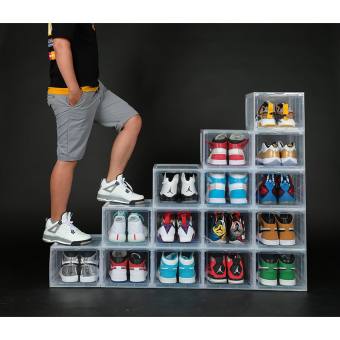 Hộp Đựng Giày, Tủ Giày Lắp Ráp, Cửa Kính Hút Nam Châm Size Lớn ( Loại Xịn)