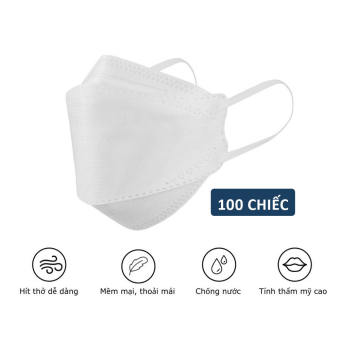 COMBO 100 KHẨU TRANG KF94 4D HOÀNG DŨNG KHÁNG KHUẨN LỌC BỤI MỊN