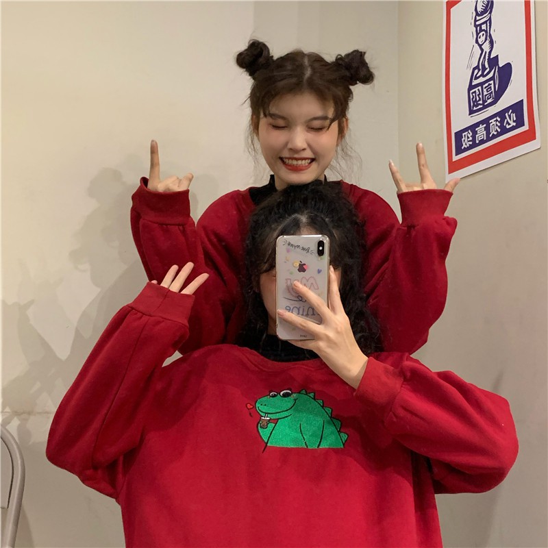 [HCM] VIDEO THỰC TẾ - ÁO KHOÁC HOODIE IN HÌNH KHỦNG LONG BẮN TIM XC083 SIÊU DỄ THƯƠNG - ÁO HOODIE NAM NỮ DÁNG RỘNG CHẤT NỈ BÔNG 30KG 57KG - ÁO HOODIE KHỦNG LONG CÓ 3 MÀU