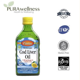 Carlson - Cod Liver Oil, 1100 mg Omega-3s - Omega 3 dạng nước chiết xuất từ dầu gan cá tuyết 250ml