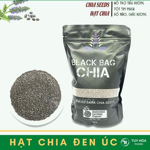 Hạt CHIA đen - Nhập khẩu Mexico - Túi 500g