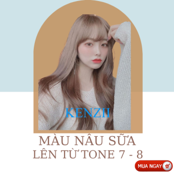 Thuốc Nhuộm Tóc Màu Nâu Sữa Kenzii Lên Từ Tone Nâu 7 - 8 ( Tặng Trợ Nhuộm ) Thuốc nhuộm tóc tại nhà