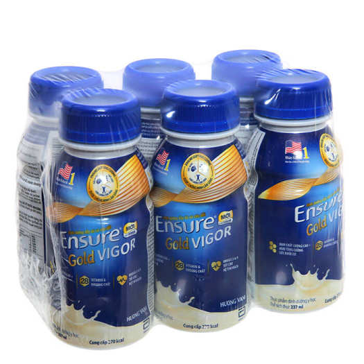 Sữa dinh dưỡng Ensure Gold Vigor 237ml - Sữa dinh dưỡng tăng cường sức khỏe trong 8 tuần, bổ sung dưỡng chất, lốc 6 lọ - Nemo.mart