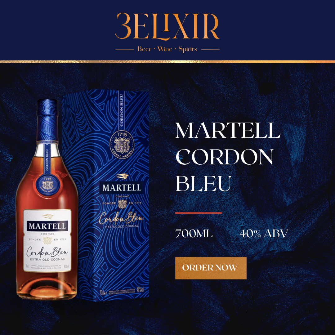 Gordon Blue Martell Cognac 1L - 100Cl Classic Blend With Box