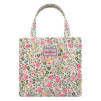 Cath Kidston S Bookbag Small Size Open Top Handled Handbag Lunch Bag Water Resistant Oilcloth Tote Flower Pattern (Hedge Rose / Summer Floral Blue / Pembridge Ditsy Yellow / Dahlia Flower / Forget Me Not / Portland Flowers)