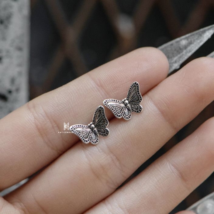 Bông tai bạc nữ 925 cao cấp-cánh bướm cá tính-kat jewelry