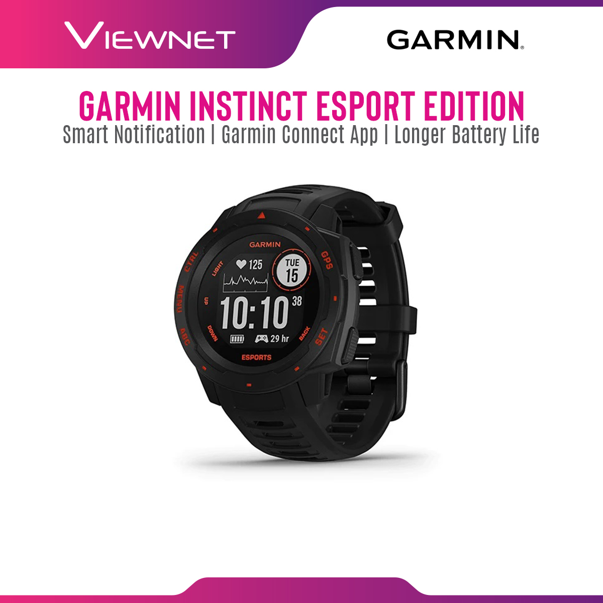 Garmin Instinct Esports Edition Smart Watch, GPS Watch and Elevate your game  (010-02064-78)
