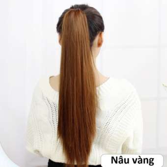 TÓC GIẢ KẸP NGOẠM THẲNG DÀI MÀU NÂU VÀNG HẠT DẺ