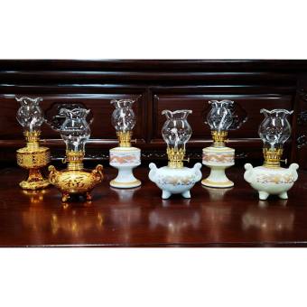 Đèn Dầu Kim Sa Sen , Đèn Dầu Trắng Rồng , Đèn Dầu Kem Bộ Thờ Cúng Bằng Sứ Cao Cấp