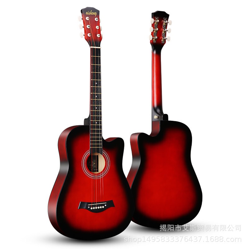 Đàn Guitar acoustic thùng dáng khuyết GU05 màu đen nhám âm thanh tự nhiên và chân thật, có độ bền cao, dễ dàng sử dụng  - 2