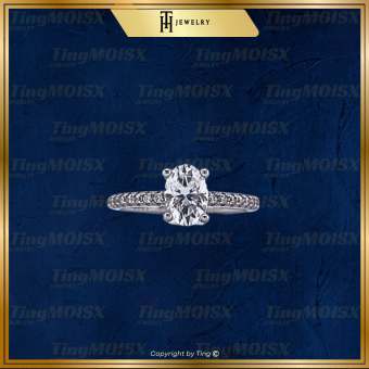 HT JEWELRY - Nhẫn Nữ S925 Tinh Tế Đính Mois Oval 1 Cara Sang Trọng NLM014