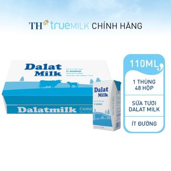 Thùng 48 Hộp Sữa Tươi Tiệt Trùng Ít Đường Dalat Milk 110ml.