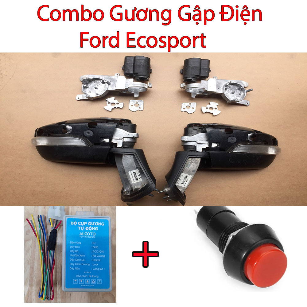 Bộ xương motor gương gập Ford Ecosport 2013-2014-2015-2016-2017-2018-2019-2020-2021-2022 . Kèm bộ mudun khóa cửa tự cụp gương và công tắc gập gương trong xe