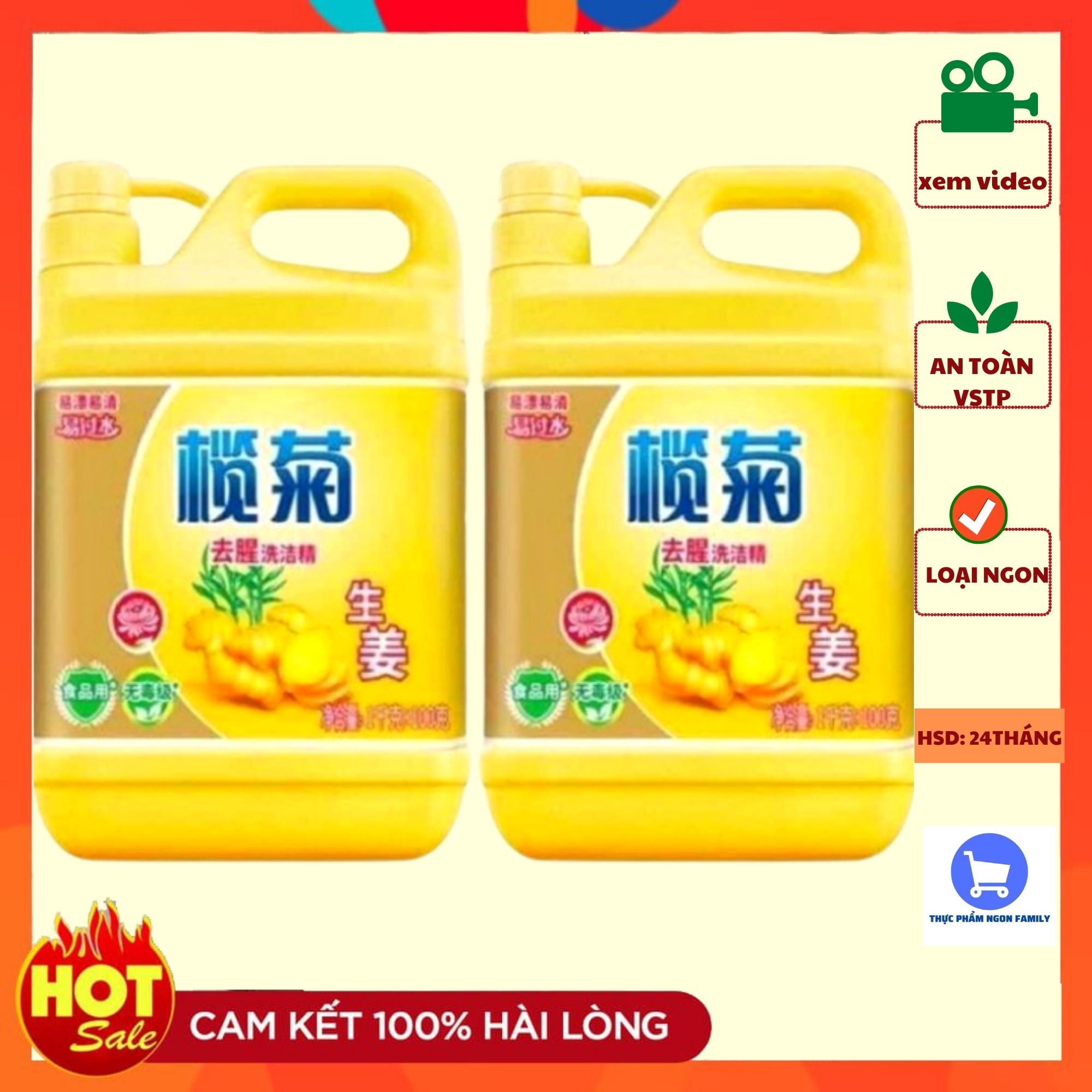 Nước rửa bát gừng/chanh siêu sạch hàng nội địa can 1.5 lít