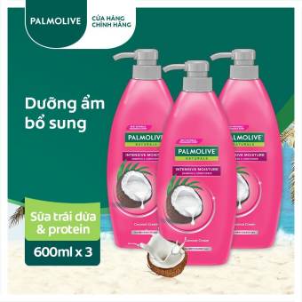 Bộ 3 Dầu gội xả 2in1 Palmolive thiên nhiên 600ml - Sữa dừa