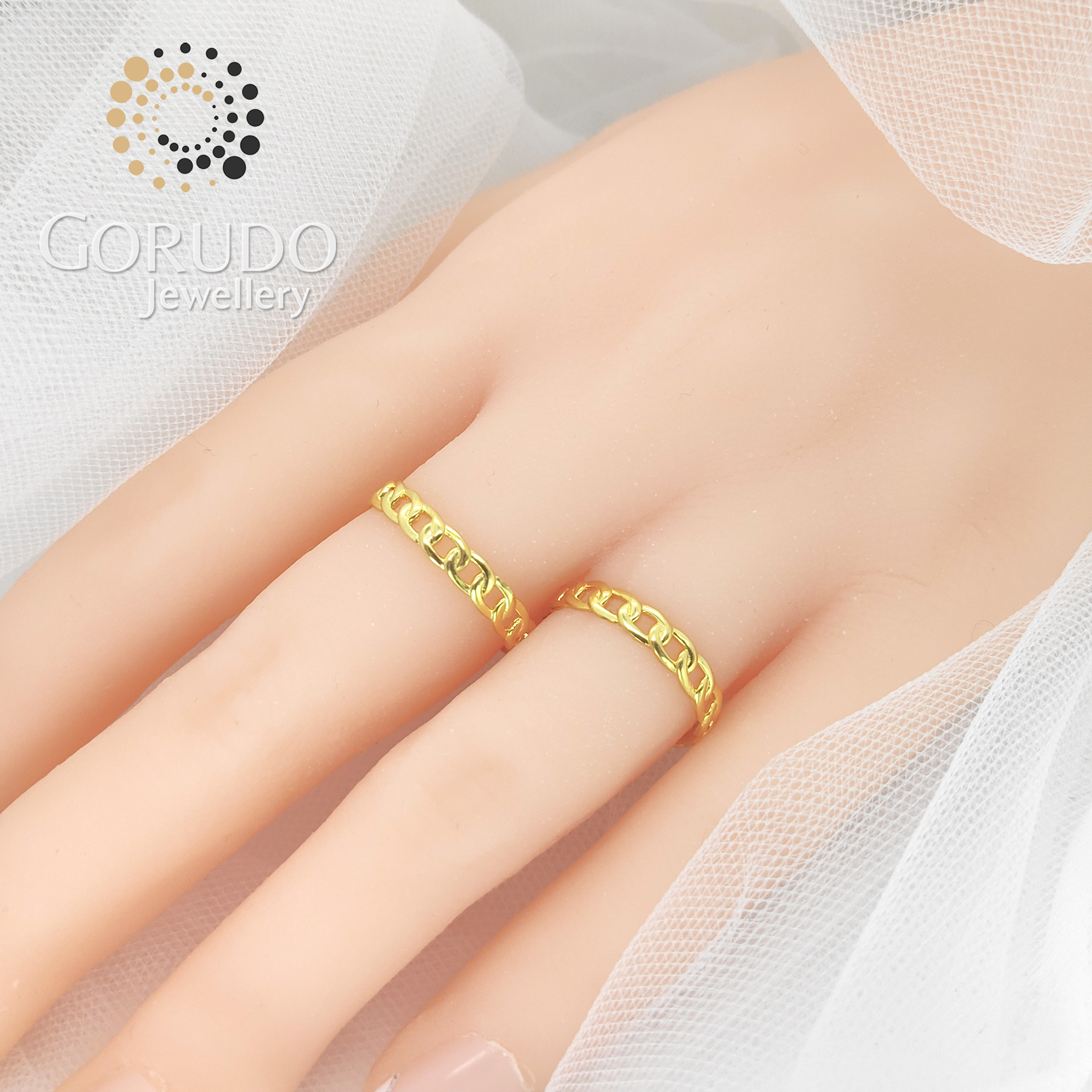 Gorudo Jewellery 999 Pure Gold Chain-Link  Ins 风 (链条戒指)  Ring · v4