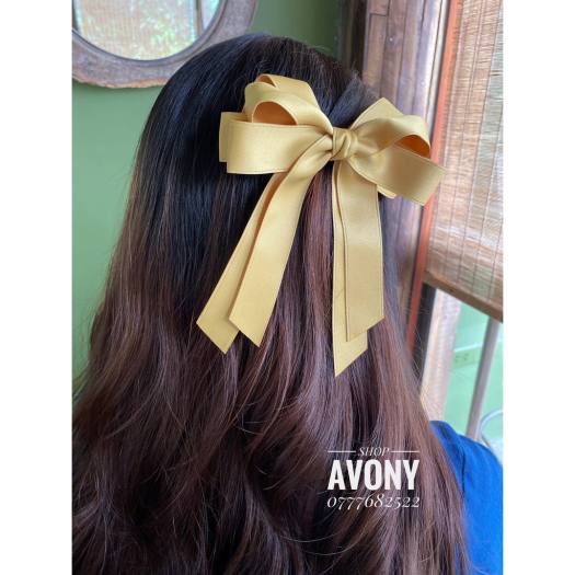 Kẹp tóc nơ tiểu thư nơ dài cao cấp