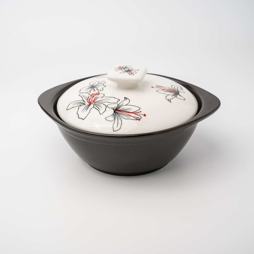 Nồi Đất Nắp Sứ Hoa Văn Dong Hwa Dòng CS004 Dung Tích 950ml