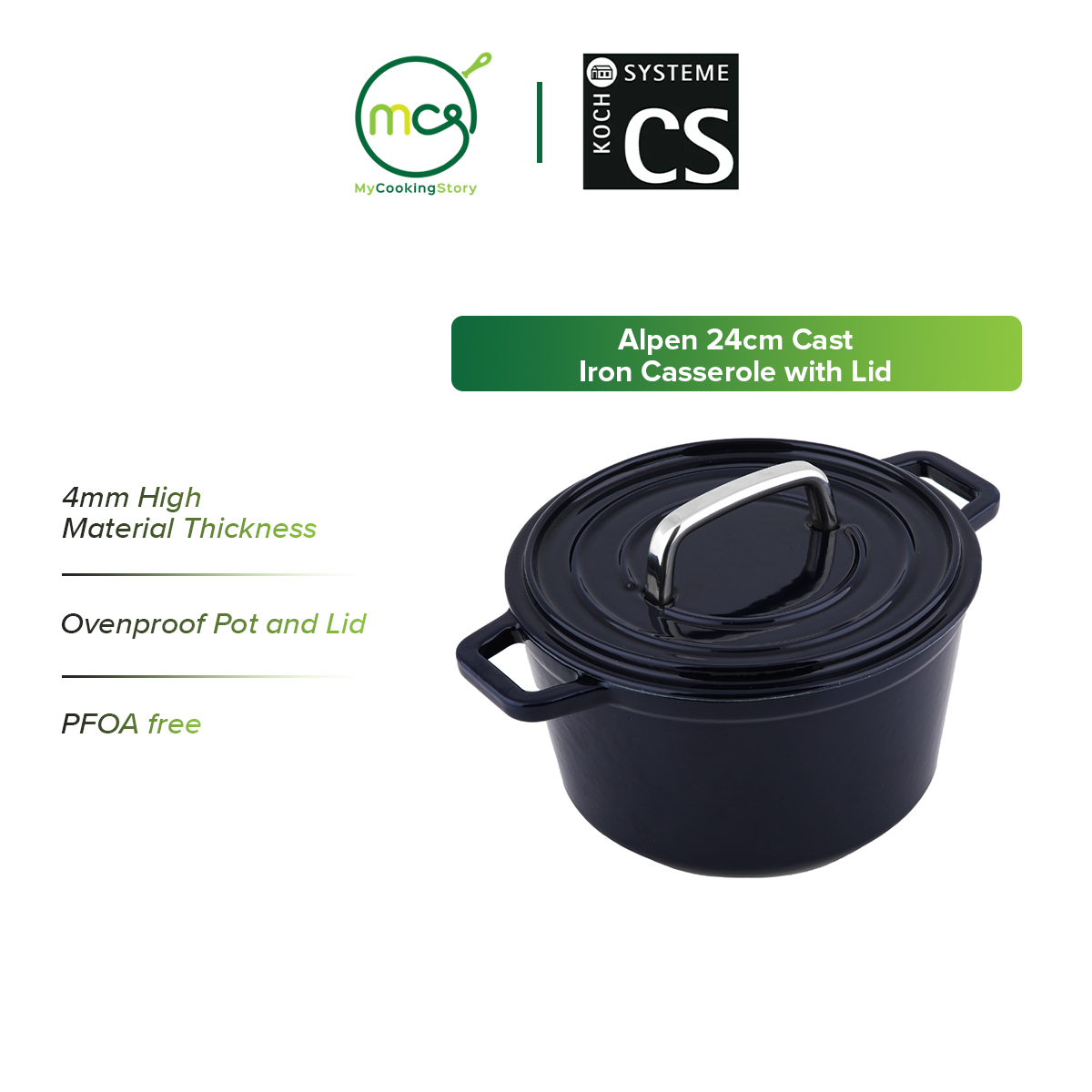 Gambar My Cooking Story   Carl Schmidt Sohn German CS Kochsysteme Alpen Cast Iron 14cm 20cm 24cm Casserole With Lid