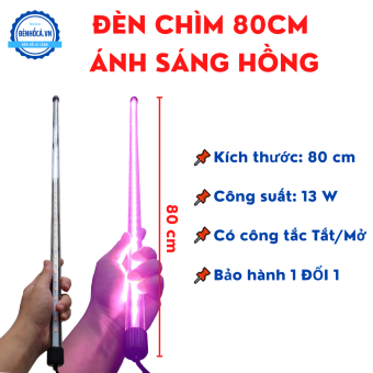 Đèn bể cá kích thước 80cm - 100cm ĐÈN CHÌM ánh sáng hồng