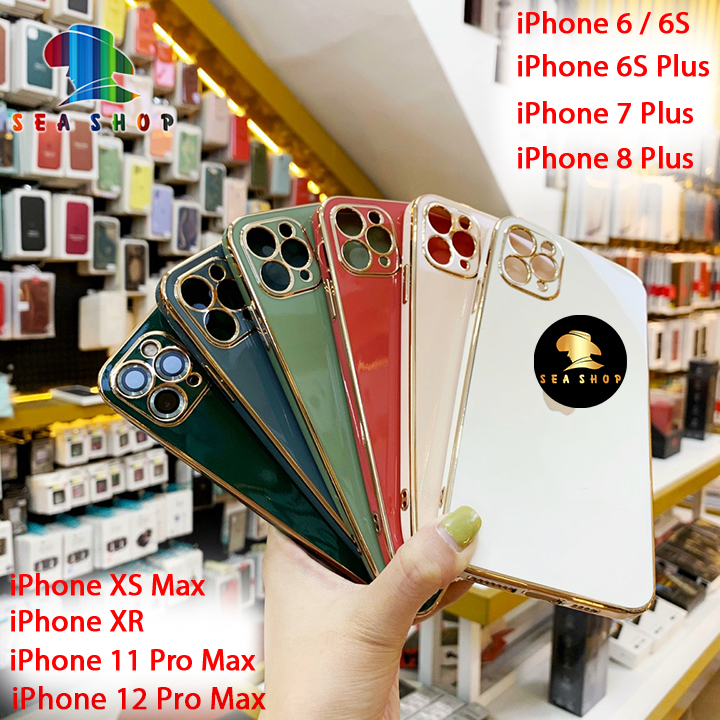 [ĐỘ iP12] Ốp lưng iphone 6, 6S - 6S Plus, iPhone 7, 7Plus,  - iPhone 8, 8Plus, iPhone X, XS, XS Max, 11 Pro Max, iPhone 12 Pro Max, iPhone 12 Mini - Nhựa dẻo -- VIỀN BÓNG -- Thiết kế viền vuông giống iPhone 12
