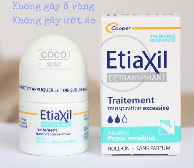 Lăn Khử Mùi Etiaxil Ngăn Ngừa Mồ Hôi Dành Cho DA NHẠY CẢM Không Ướt Dính Áo Hay Gây Ố Vàng 15Ml