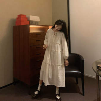 ELF TRIBE Bộ Vest Hàn Quốc Bộ Áo Khoác Blazer Nữ Dáng Rộng Bộ 2 Món Đầm Dài Tay