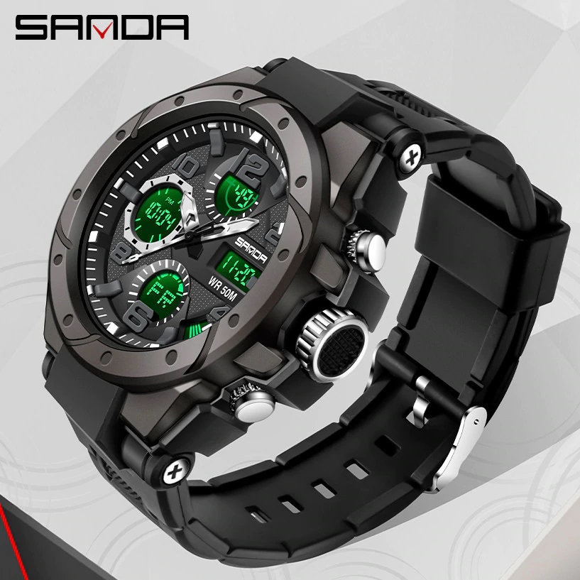 Đồng hồ Nam SANDA 6008 Chuẩn Bền Quân Đội, 2 Máy Chạy Song Song, Chống Nước Rất Tốt - Đồng Hồ Nam Chính Hãng, Đồng Hồ Nam Chống Nước, Đồng Hồ Nam Cao Cấp, Đồng Hồ Nam Đá Sapphire, Bảo Hành Toàn Quốc 12 Tháng