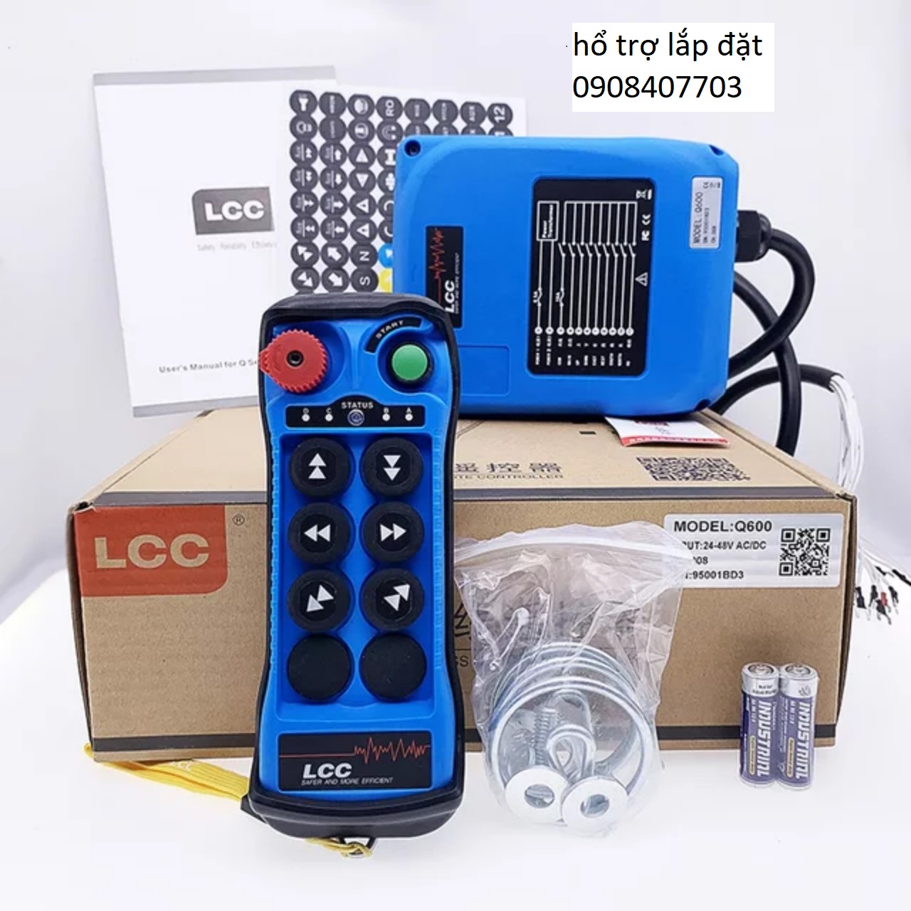 Bộ tay bấm không dây cho palang cẩu trục LCC Q-600,, remote điều khiển từ xa cho palang