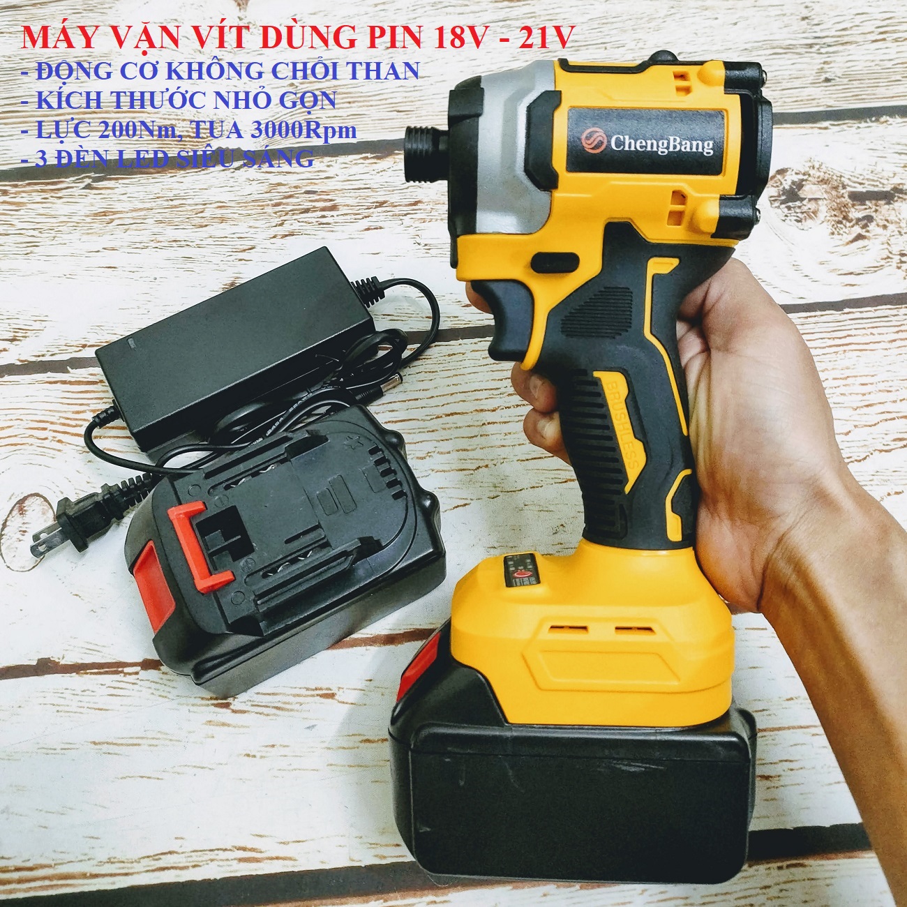 Sv máy vặn vít dùng pin 18v - 21v không chổi than dc850 chung pin makita