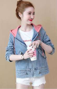 Áo Khoác Jean Nữ Nón Trùm   HONG