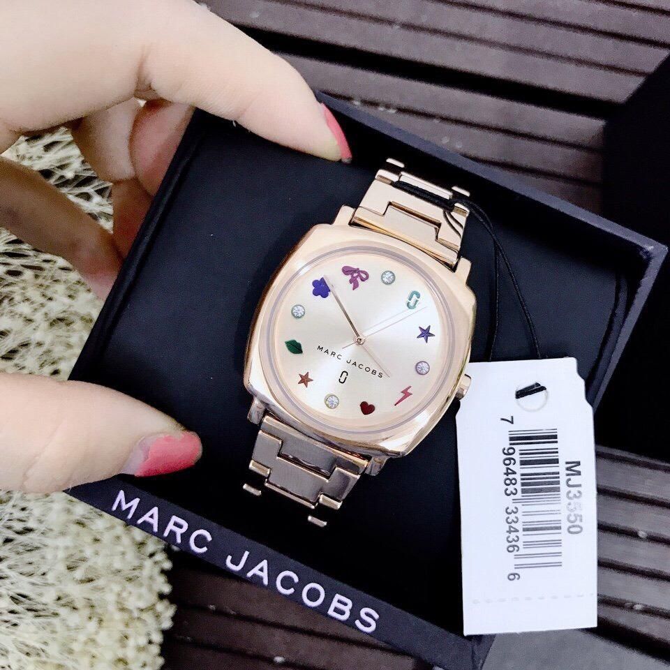[HCM]Đồng hồ nữ marc jacobsmj3550 - dây thép không gỉ - size 34mm - màu vàng hồng sang trọng - fullbox